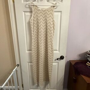 Vintage Newport News Chevron Pattern Sleeveless Maxi Dress. Size medium